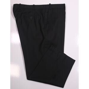 Peter Millar Solid Black Wool Flat Front Dress Pants Trousers 40x25
